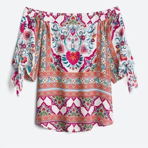 Vibrant Multicolor Off-Shoulder Blouse